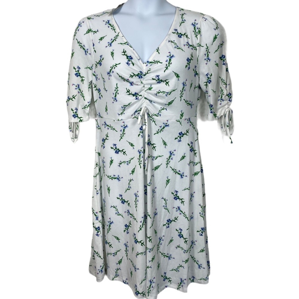 Dress XL V neck Ruched neck and sleeve ties